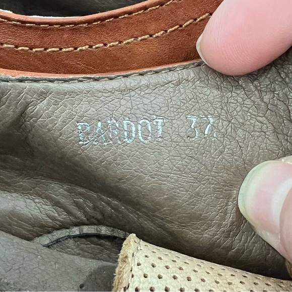 Spring Step L'Artiste Patchwork Retro Leather Bardot Wing Tip Derby Booties - Picture 5 of 12